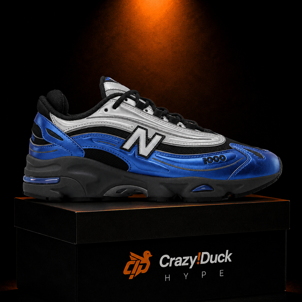 New Balance 1000 Metallic Blue con empaque — Crazy!Duck Hype