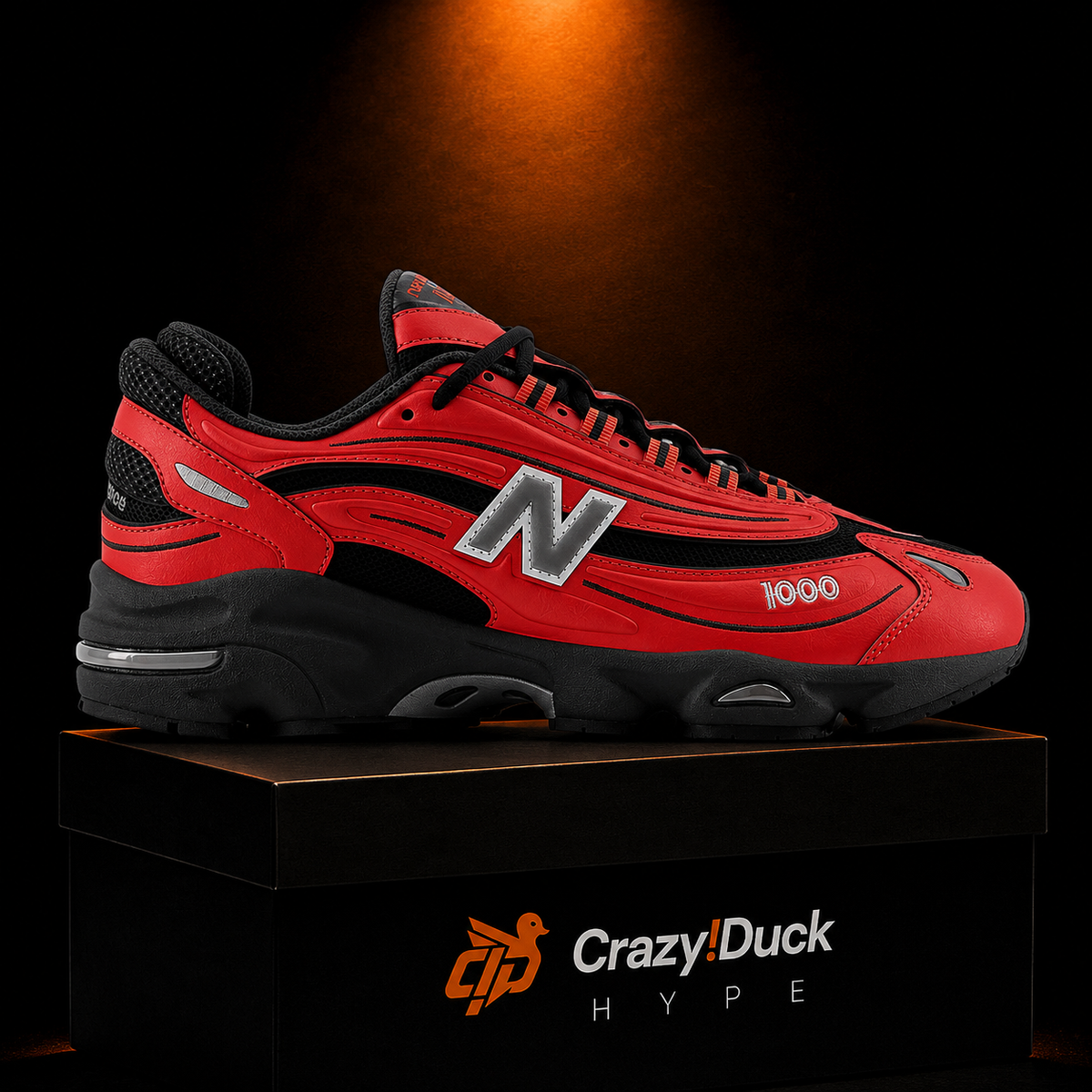 New Balance 1000 Red Black con empaque — Crazy!Duck Hype