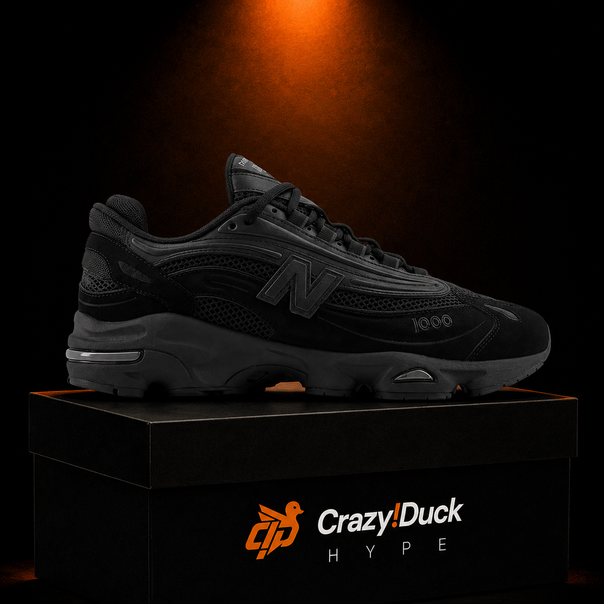 New Balance 1000 Triple Black con empaque — Crazy!Duck Hype