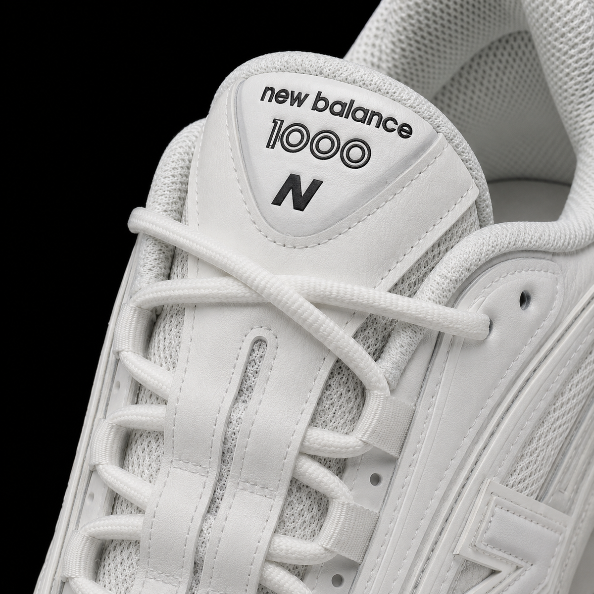 New Balance 1000 White, detalle de agujetas — Crazy!Duck Hype