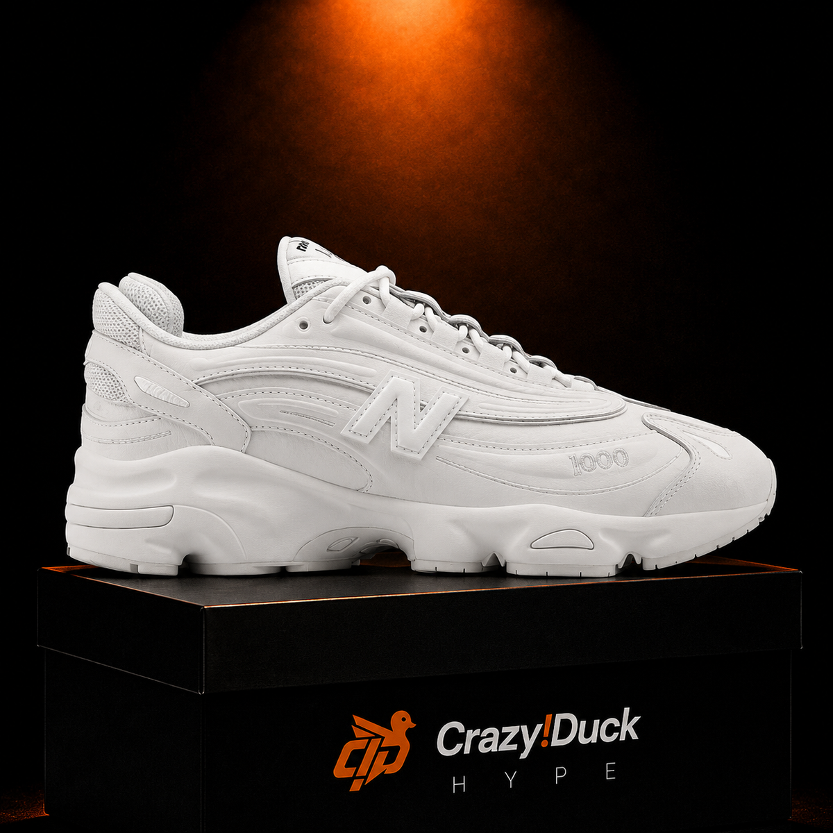 New Balance 1000 White con empaque — Crazy!Duck Hype