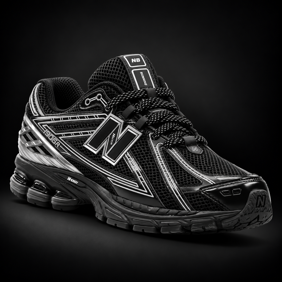 New Balance 1906R Black Silver, vista frontal — Crazy!Duck Hype