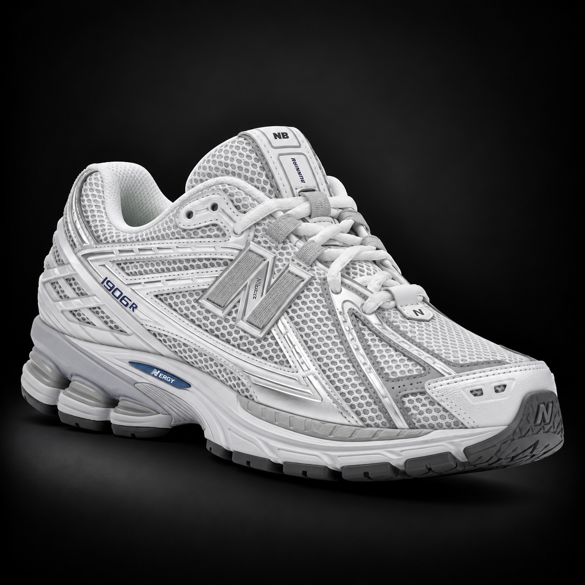 New Balance 1906R White Team Royal, vista frontal — Crazy!Duck Hype