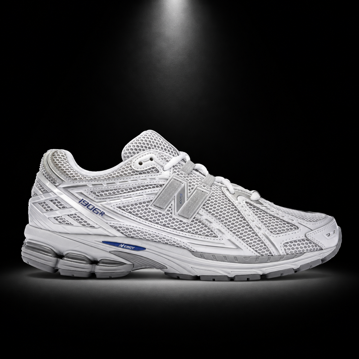 New Balance 1906R White Team Royal, vista lateral — Crazy!Duck Hype