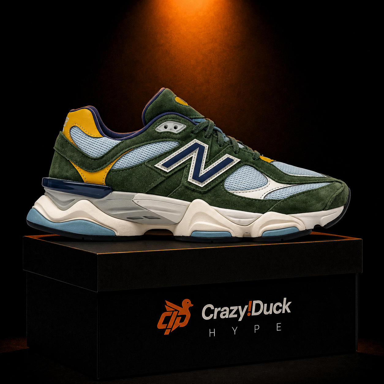 New Balance 9060 Alpine Green con empaque — Crazy!Duck Hype