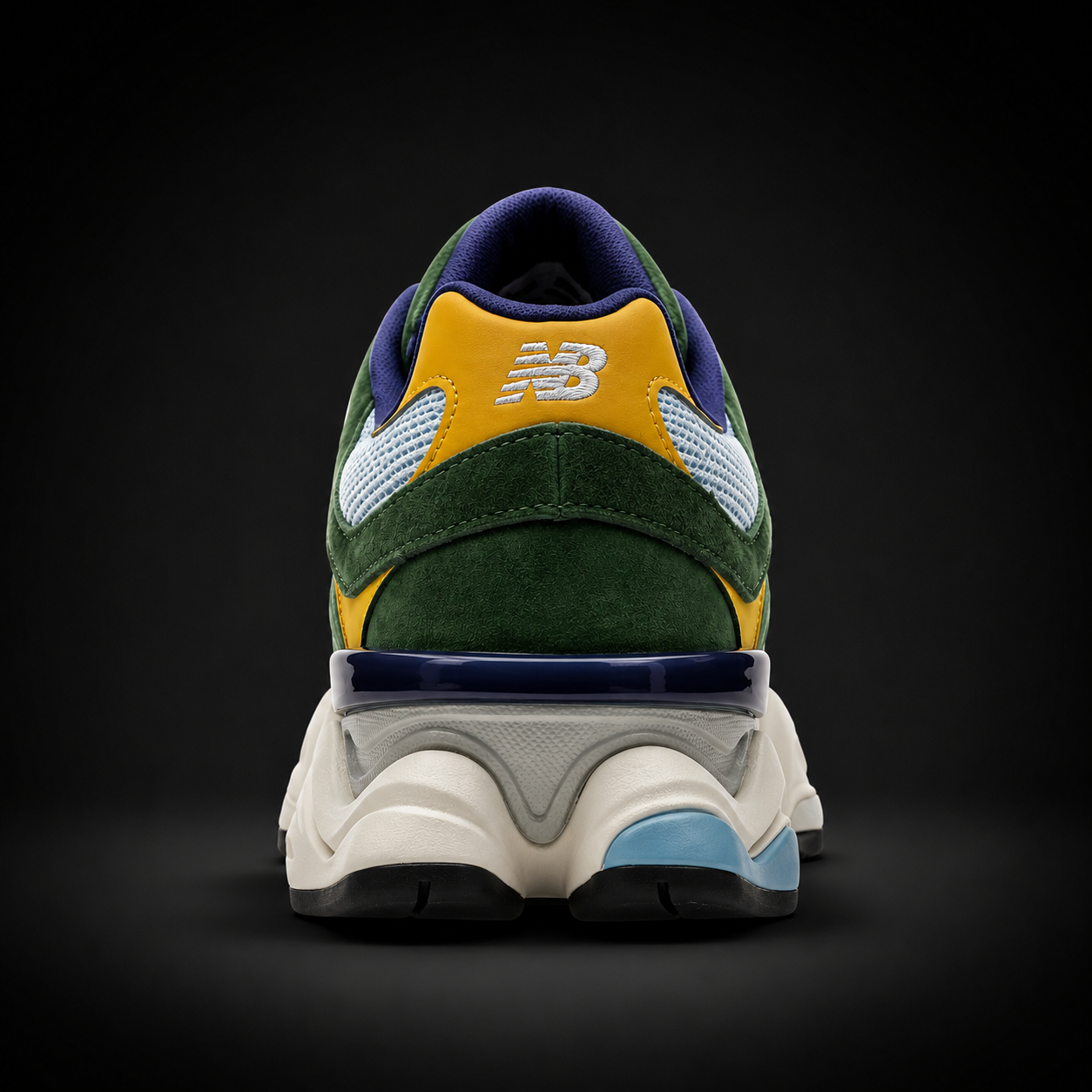 New Balance 9060 Alpine Green, vista trasera — Crazy!Duck Hype