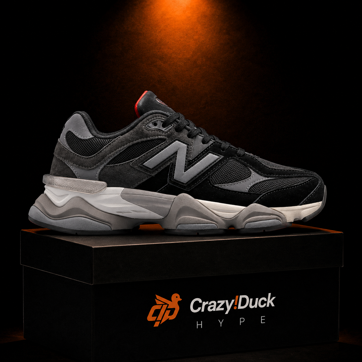 New Balance 9060 Black Castlerock con empaque — Crazy!Duck Hype
