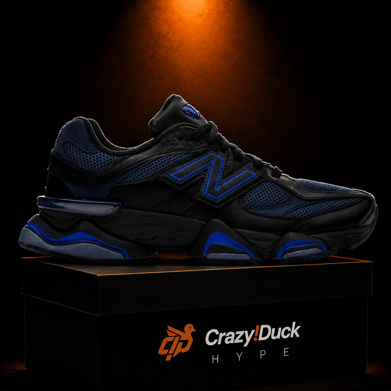 New Balance 9060 Black Indigo con empaque — Crazy!Duck Hype