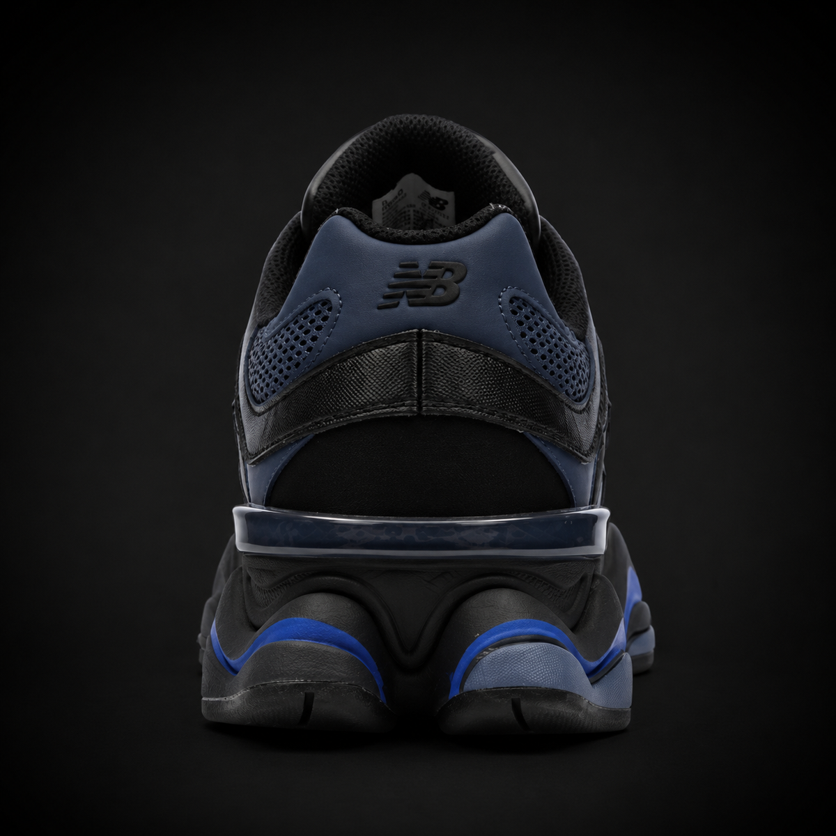New Balance 9060 Black Indigo, vista trasera — Crazy!Duck Hype