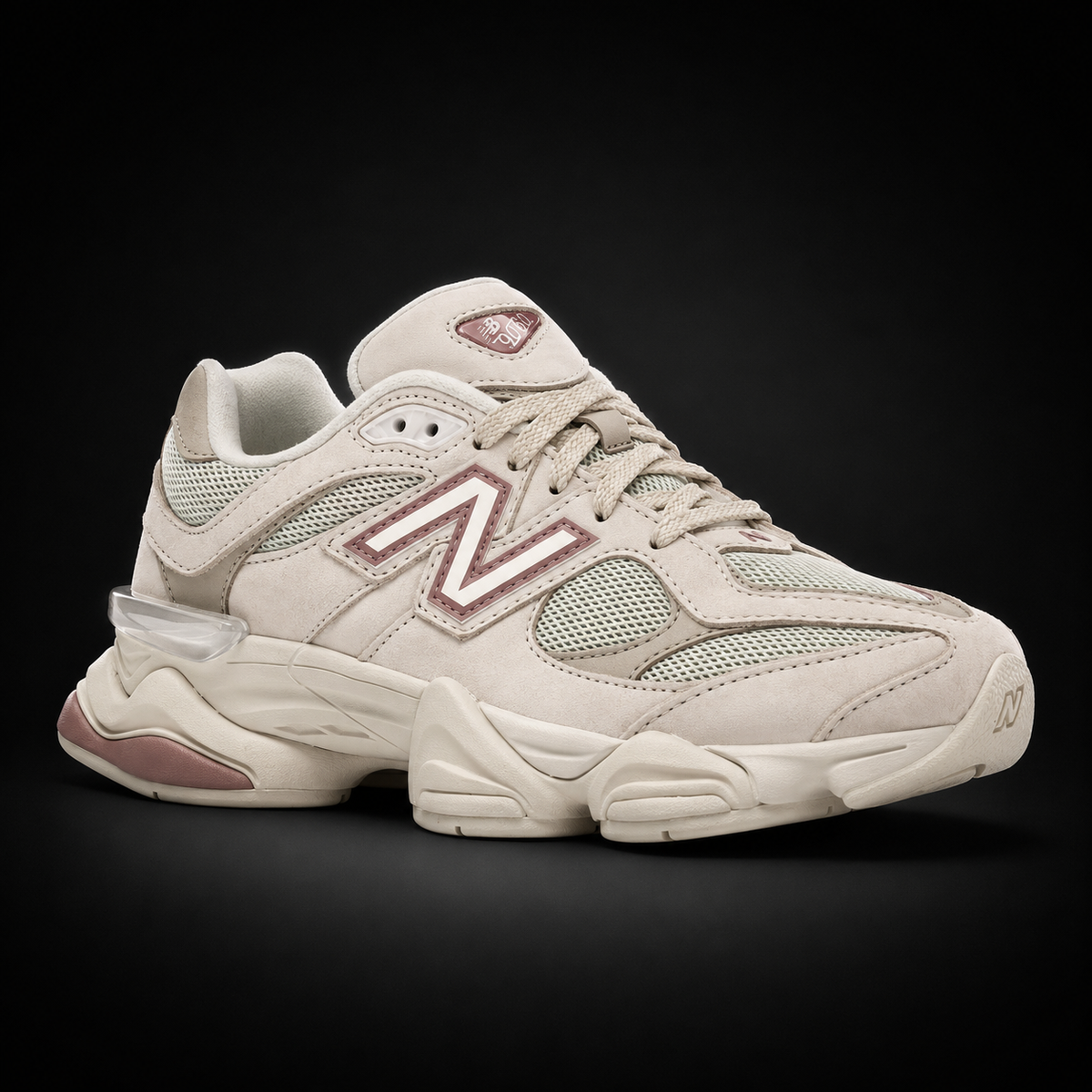 New Balance 9060 Bone Sparrow, vista frontal — Crazy!Duck Hype