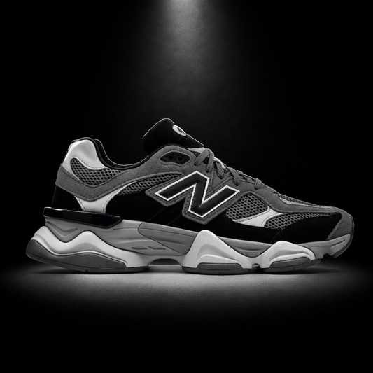 New Balance 9060 Castlerock Black, vista lateral — Crazy!Duck Hype