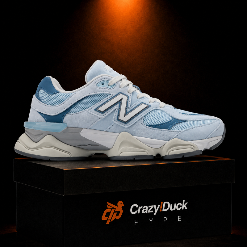 New Balance 9060 Chrome Blue con empaque — Crazy!Duck Hype