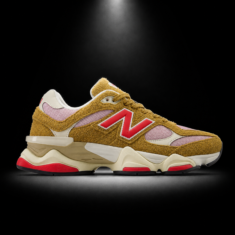 New Balance 9060 Great Plains True Red, vista lateral — Crazy!Duck Hype