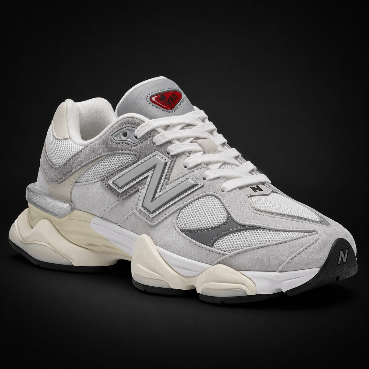 New Balance 9060 Grey, vista frontal — Crazy!Duck Hype