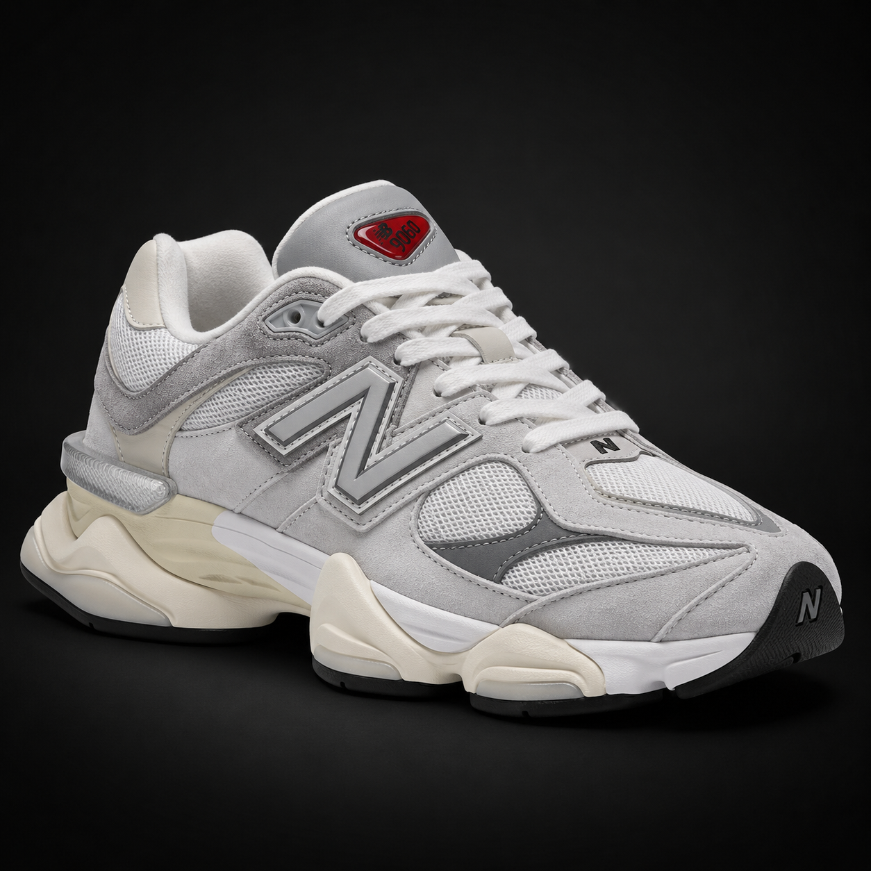 New Balance 9060 Grey, vista frontal — Crazy!Duck Hype