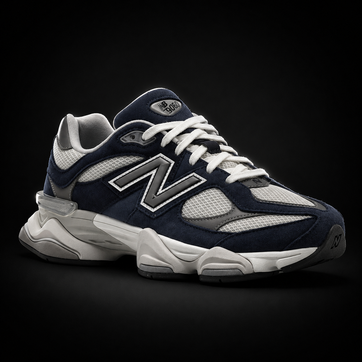 New Balance 9060 Natural Indigo, vista frontal — Crazy!Duck Hype