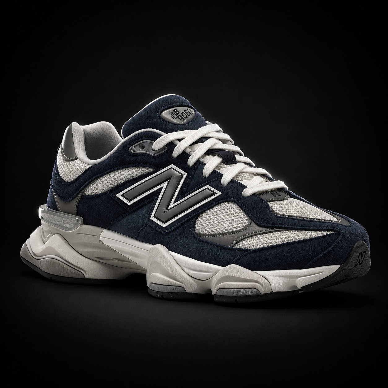 New Balance 9060 Natural Indigo, vista frontal — Crazy!Duck Hype