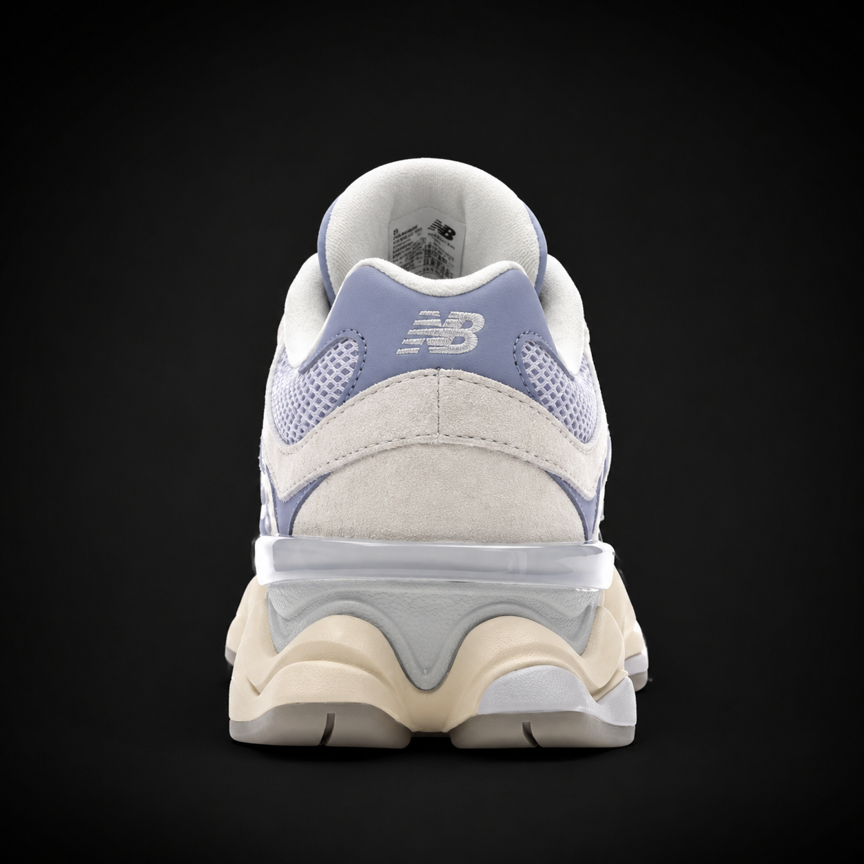 New Balance 9060 Pearl Grey Linen, vista trasera — Crazy!Duck Hype