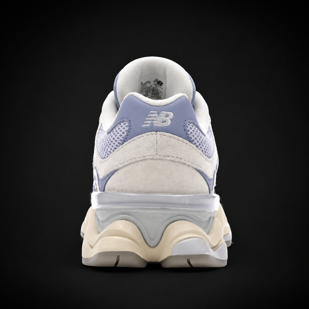 New Balance 9060 Pearl Grey Linen, vista trasera — Crazy!Duck Hype