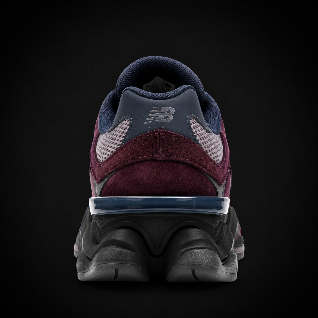 New Balance 9060 Plum Brown Ice Wine, vista trasera — Crazy!Duck Hype