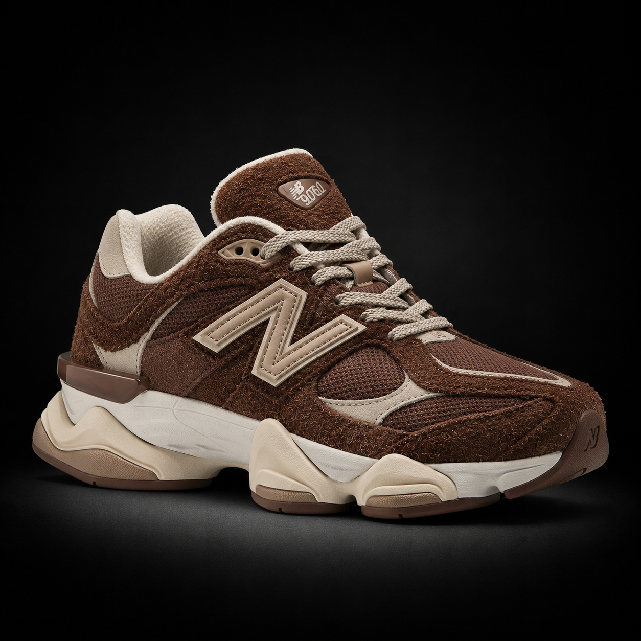 New Balance 9060 Rich Oak, vista frontal — Crazy!Duck Hype