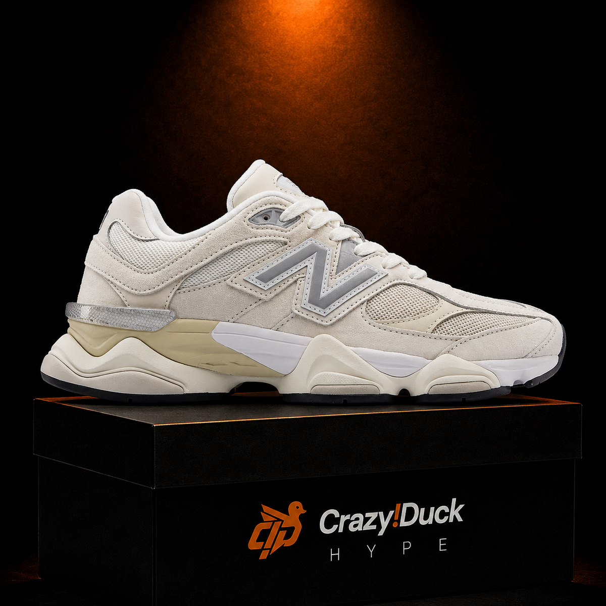 New Balance 9060 Sea Salt Moonbeam con empaque — Crazy!Duck Hype