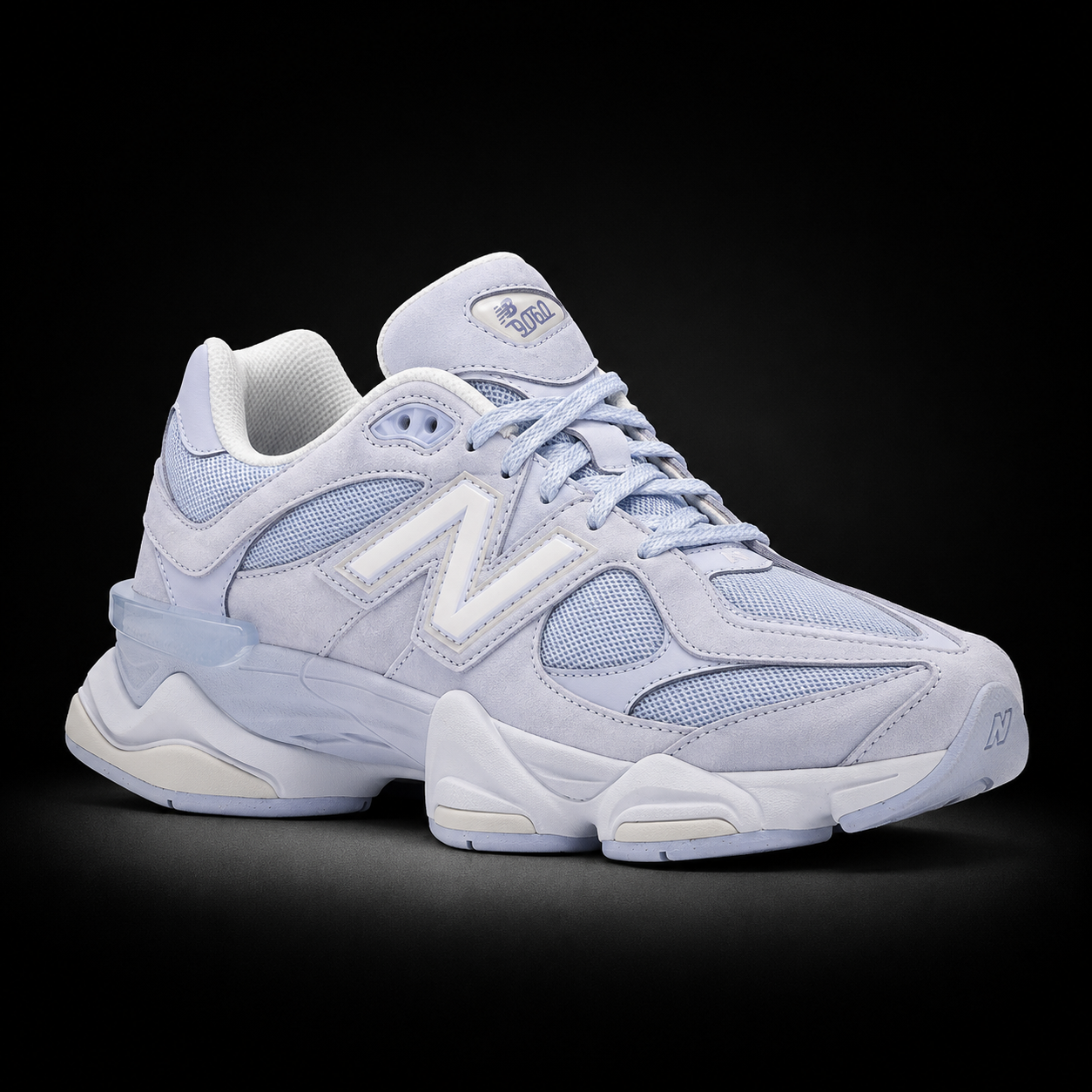 New Balance 9060 Sea Salt Oxford Blue, vista frontal — Crazy!Duck Hype