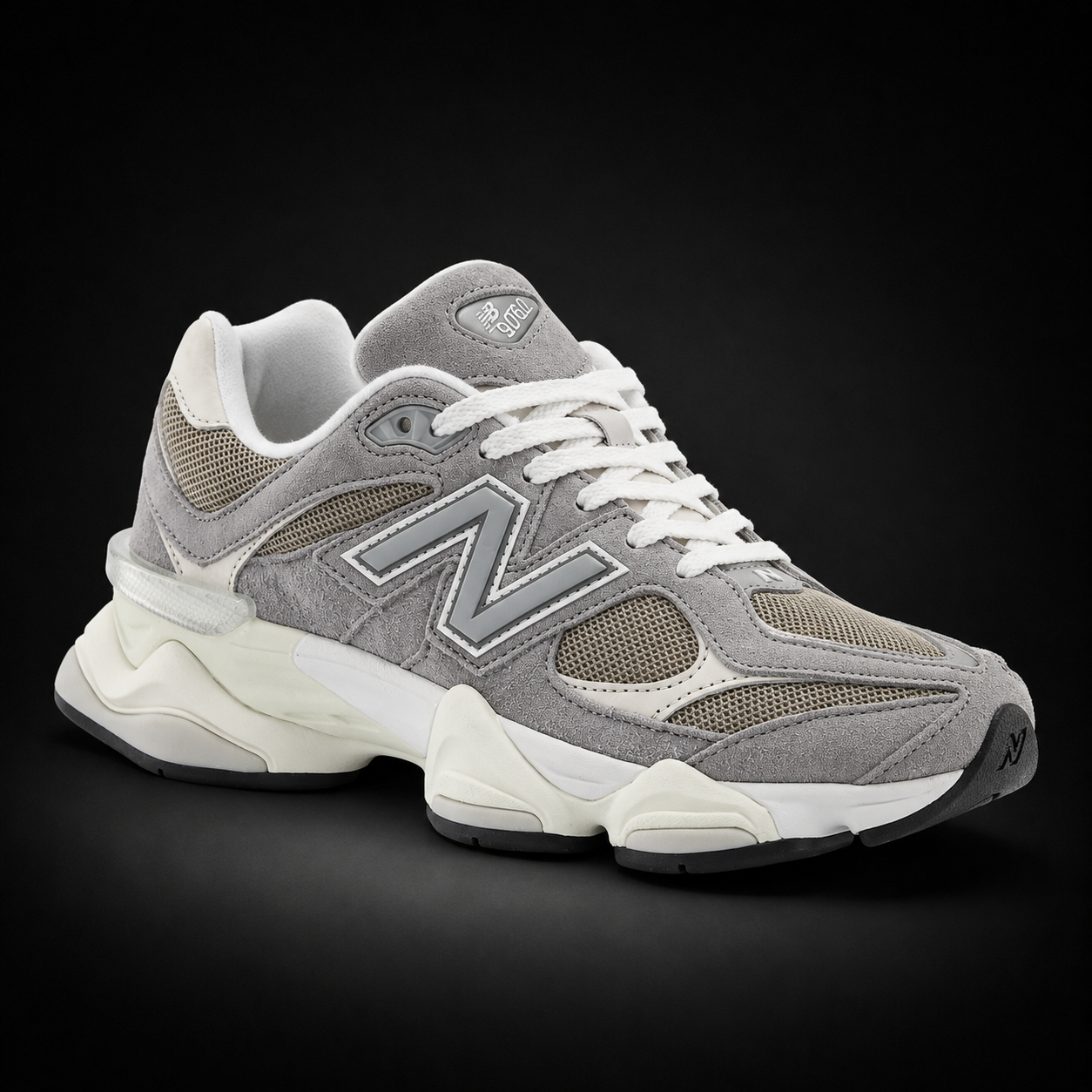 New Balance 9060 Slate Grey Arid Stone, vista frontal — Crazy!Duck Hype