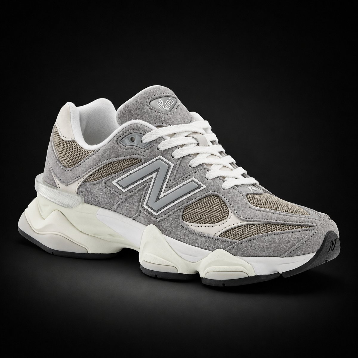 New Balance 9060 Slate Grey Arid Stone, vista frontal — Crazy!Duck Hype