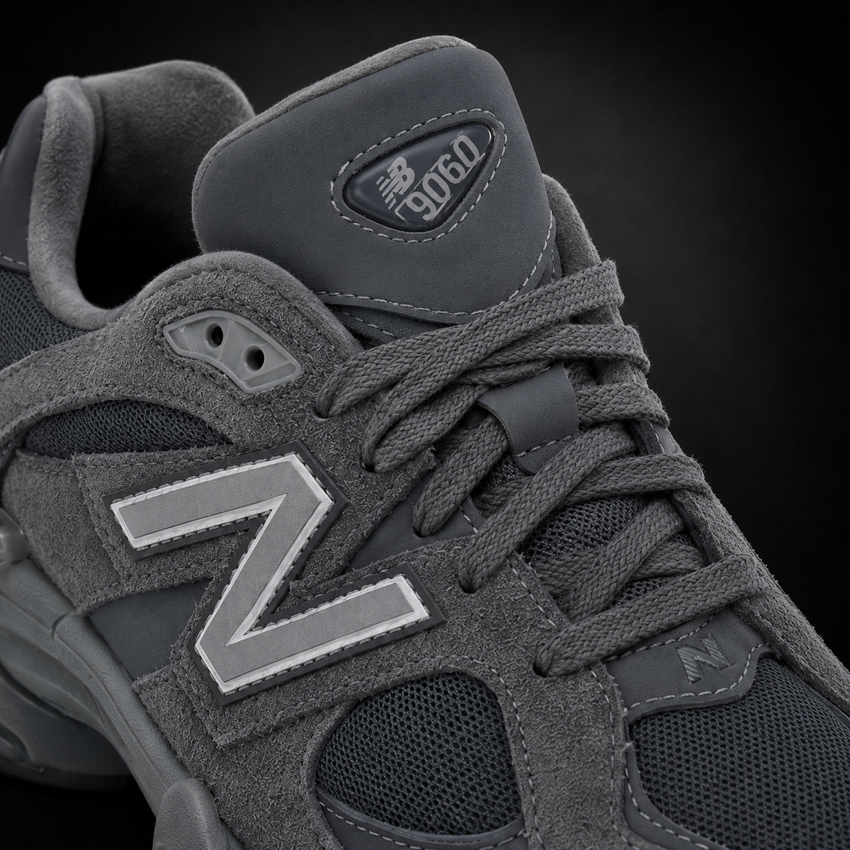 New Balance 9060 Washed Blue, detalle de agujetas — Crazy!Duck Hype