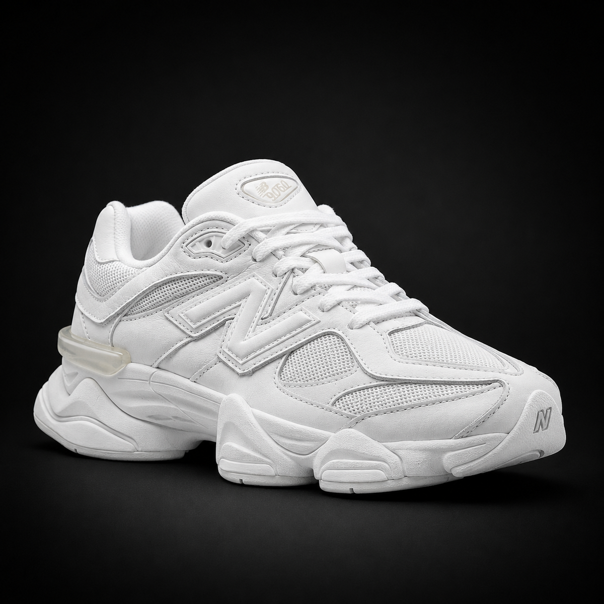 New Balance 9060 White, vista frontal — Crazy!Duck Hype