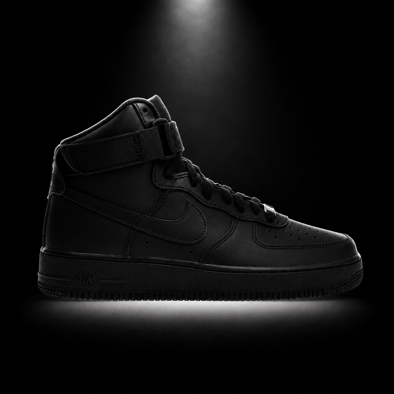 Nike Air Force 1 High '07 Black, vista lateral — Crazy!Duck Hype