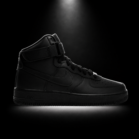 Nike Air Force 1 High '07 Black, vista lateral — Crazy!Duck Hype