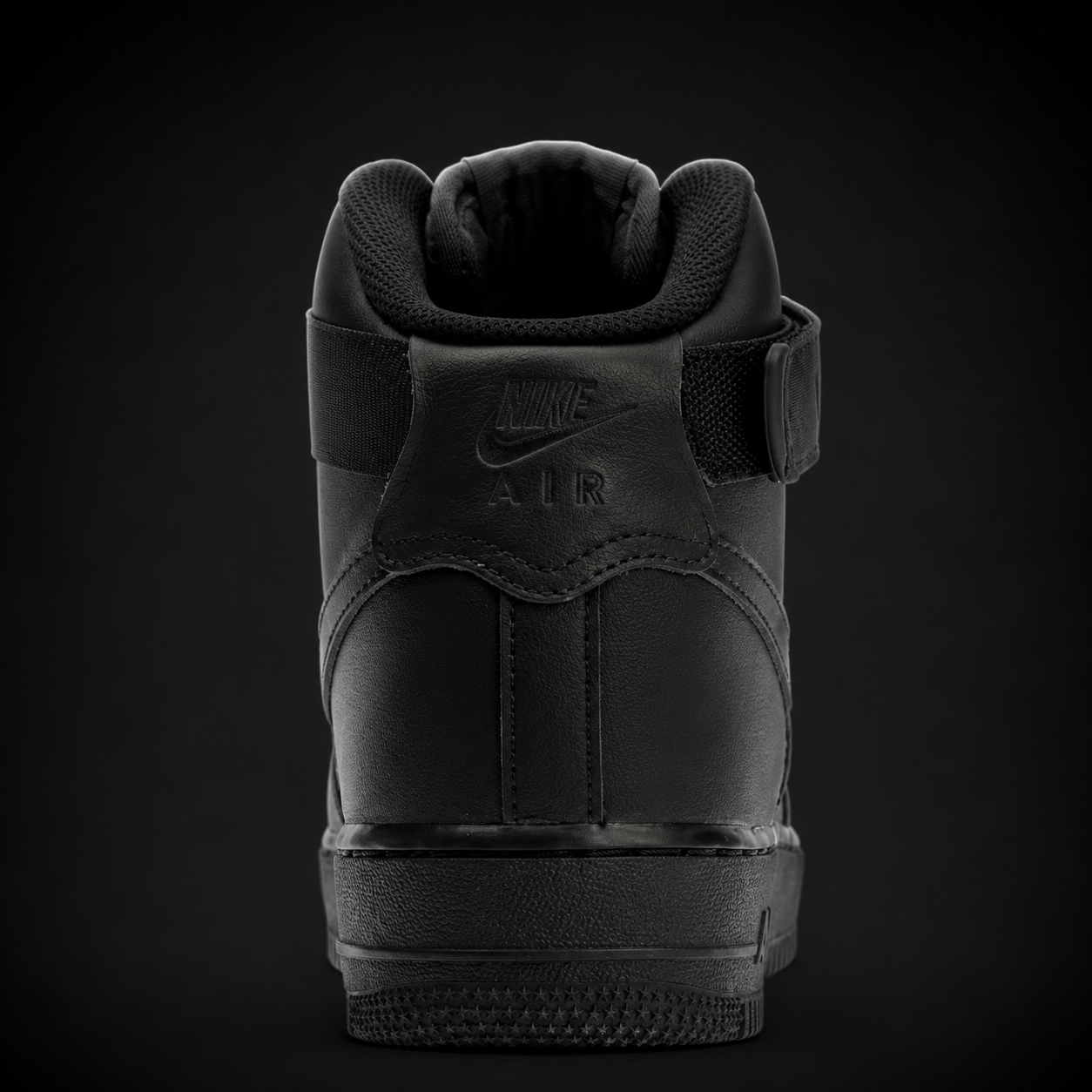 Nike Air Force 1 High '07 Black, vista trasera — Crazy!Duck Hype