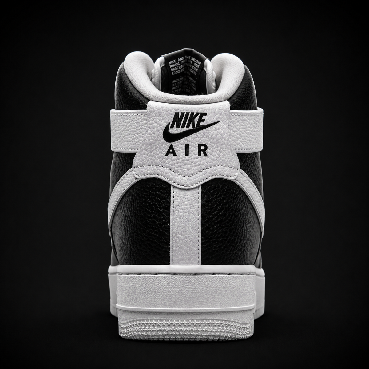 Nike Air Force 1 High '07 Black White, vista trasera — Crazy!Duck Hype