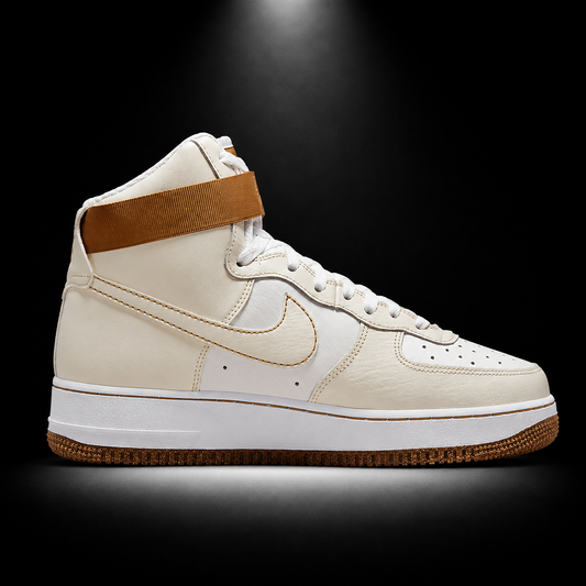 Nike Air Force 1 High '07 Phantom White Elemental Gold, vista lateral — Crazy!Duck Hype