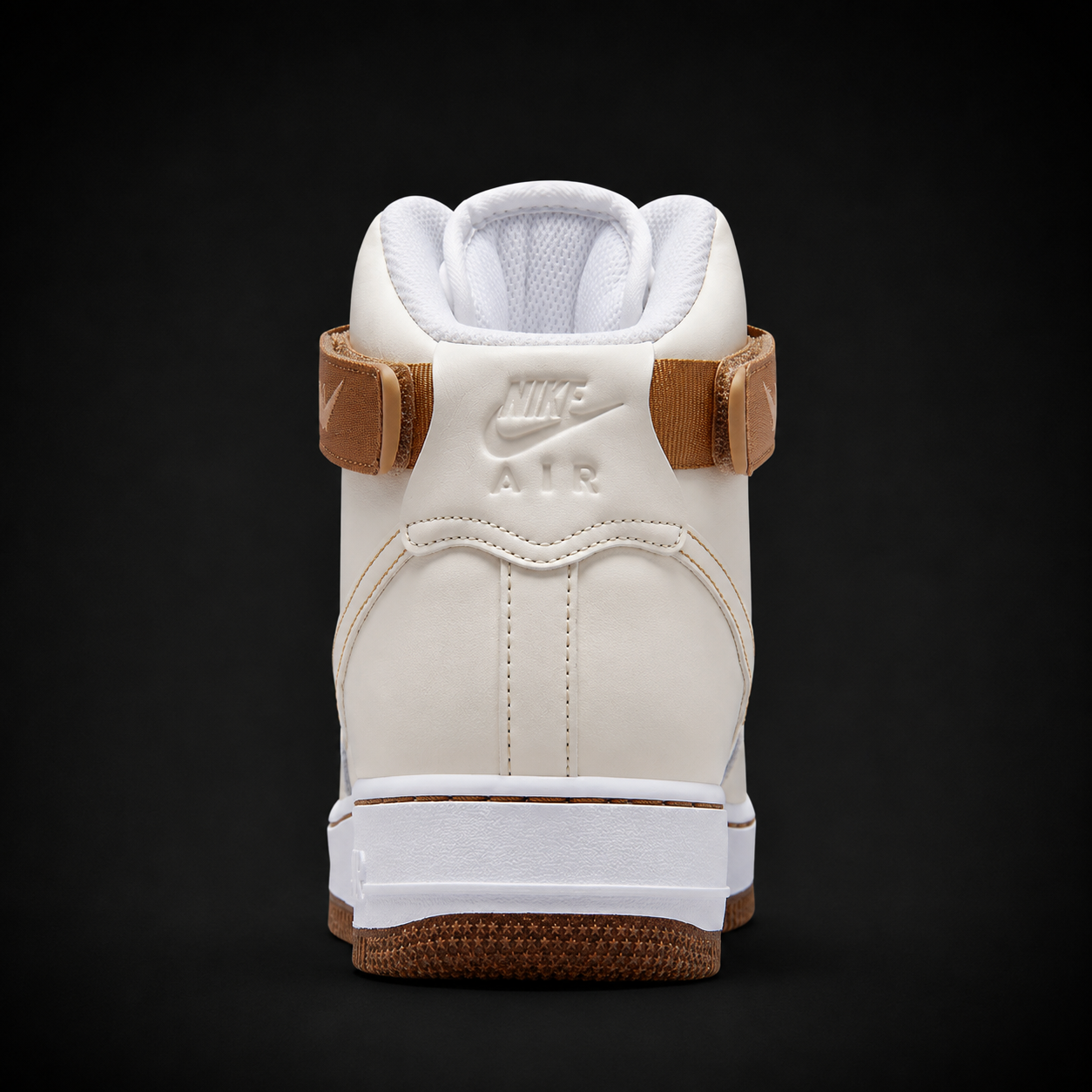 Nike Air Force 1 High '07 Phantom White Elemental Gold, vista trasera — Crazy!Duck Hype