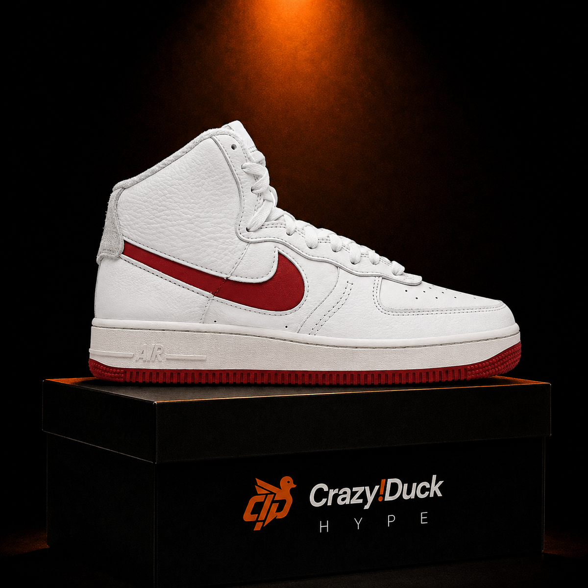 Nike Air Force 1 High '07 Summit White Gym Red con empaque — Crazy!Duck Hype