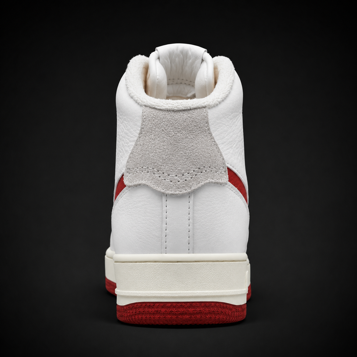 Nike Air Force 1 High '07 Summit White Gym Red, vista trasera — Crazy!Duck Hype