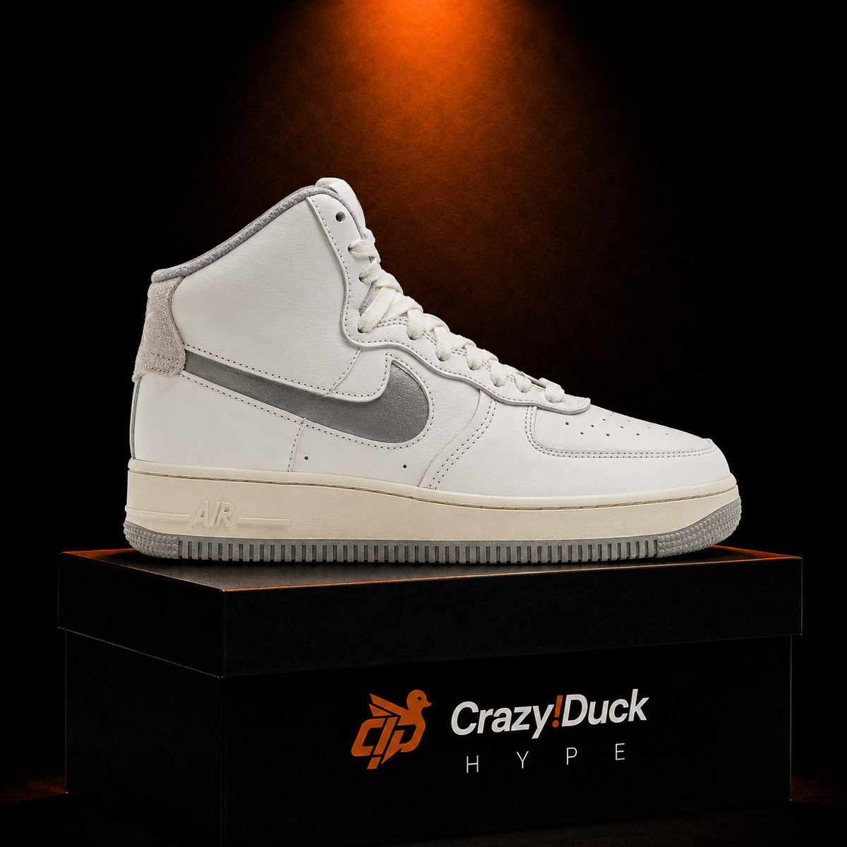 Nike Air Force 1 High '07 Summit White Light Smoke Grey con empaque — Crazy!Duck Hype