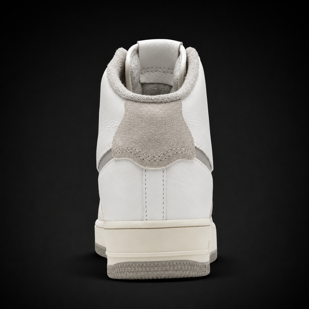 Nike Air Force 1 High '07 Summit White Light Smoke Grey, vista trasera — Crazy!Duck Hype