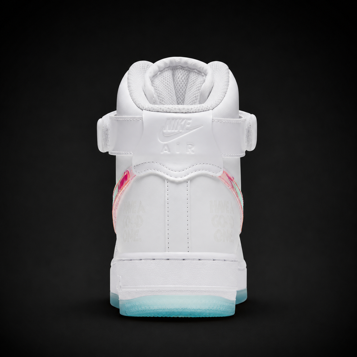 Nike Air Force 1 High Emotionally Unavailable, vista trasera — Crazy!Duck Hype