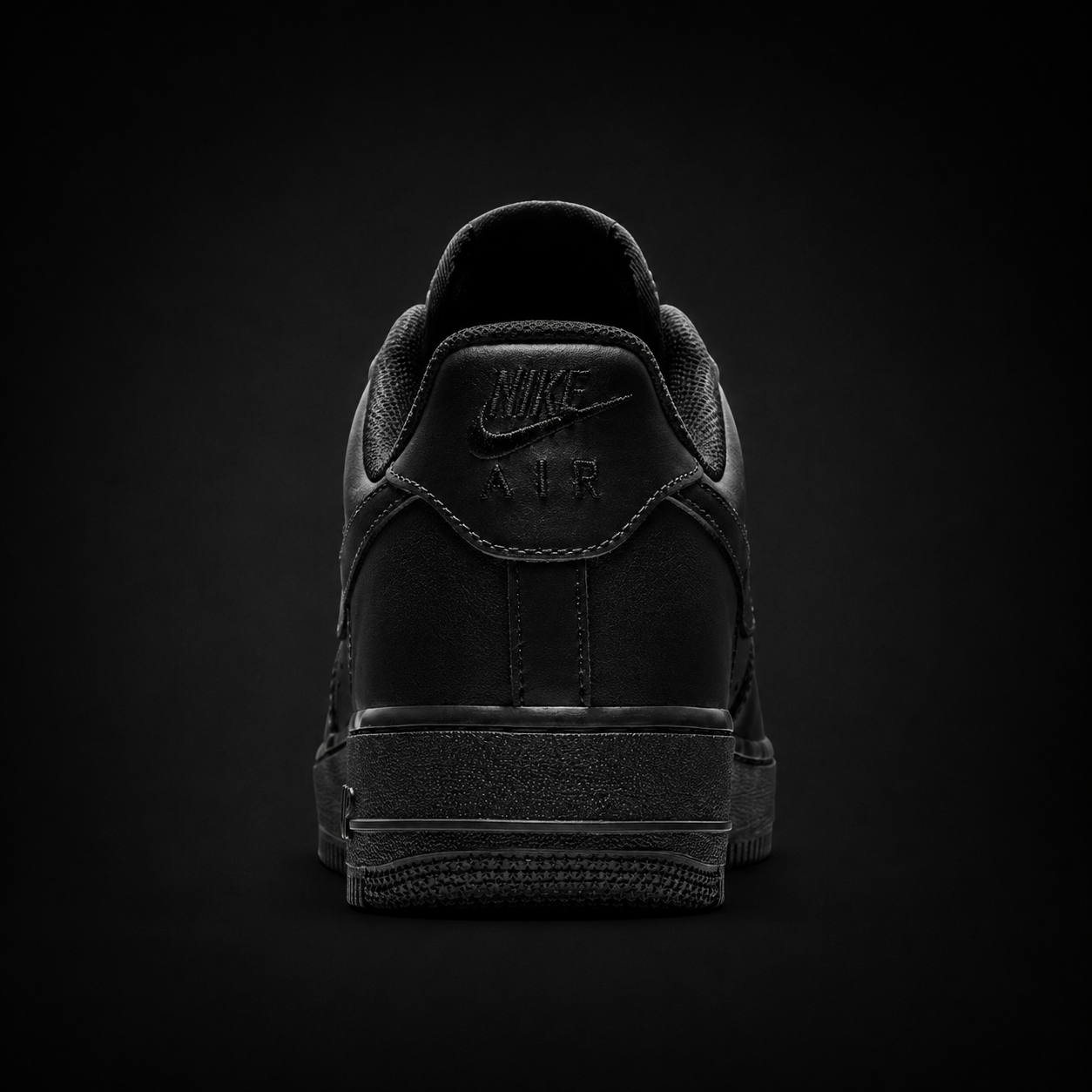 Nike Air Force 1 Low '07 Black, vista trasera — Crazy!Duck Hype