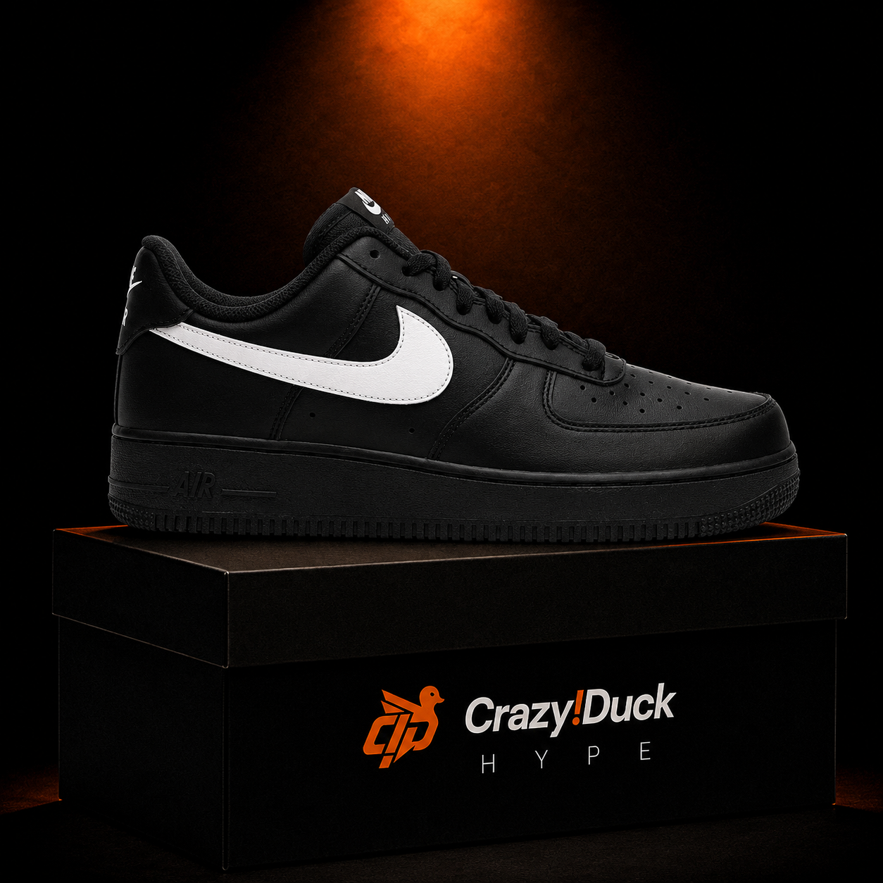 Nike Air Force 1 Low '07 Black White con empaque — Crazy!Duck Hype