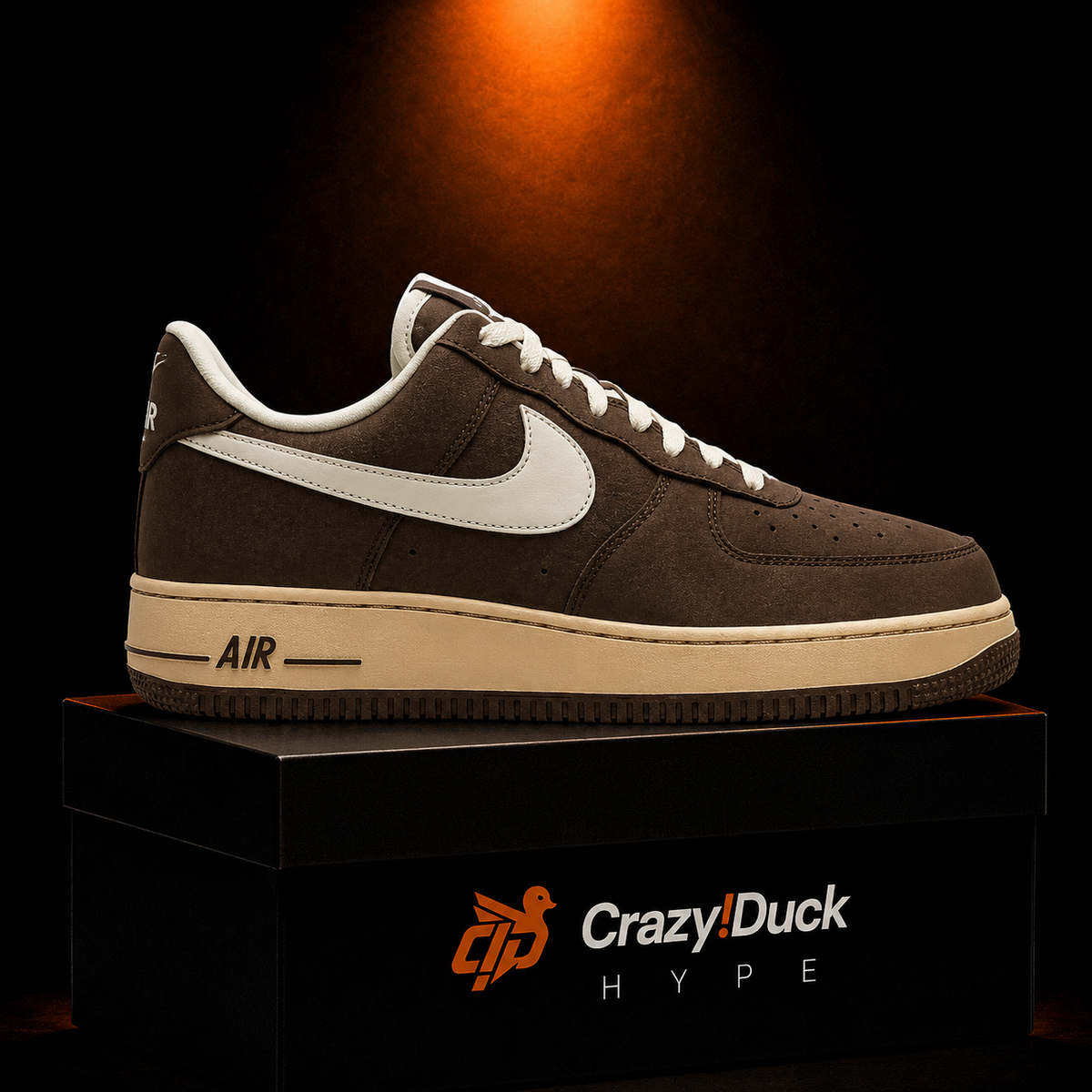 Nike Air Force 1 Low '07 Cacao Wow Coconut Milk con empaque — Crazy!Duck Hype