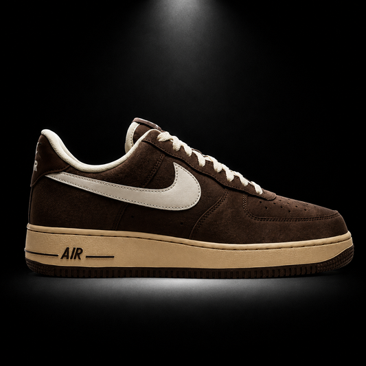 Nike Air Force 1 Low '07 Cacao Wow Coconut Milk, vista lateral — Crazy!Duck Hype