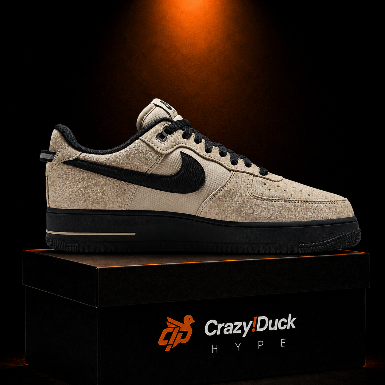 Nike Air Force 1 Low '07 Desert Khaki Black con empaque — Crazy!Duck Hype