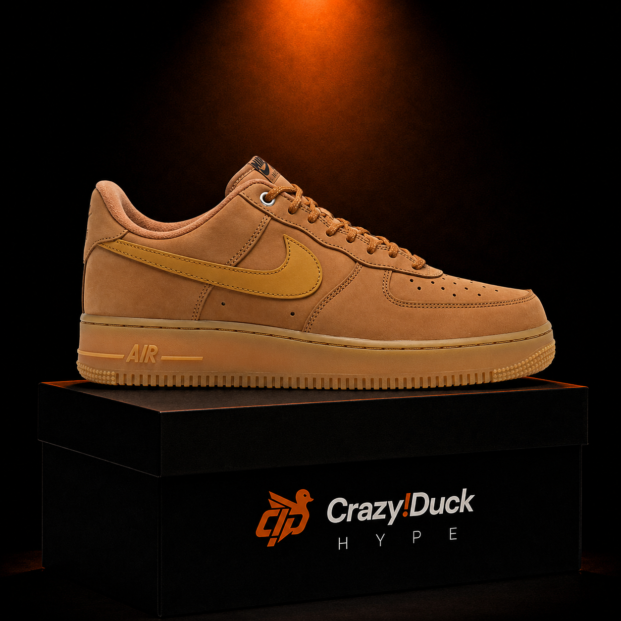 Nike Air Force 1 Low '07 Flax Gum Light Brown con empaque — Crazy!Duck Hype