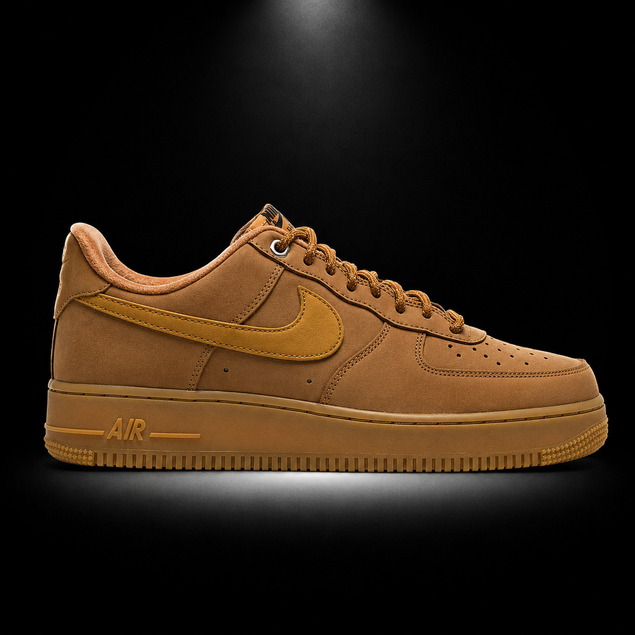 Nike Air Force 1 Low '07 Flax Gum Light Brown, vista lateral — Crazy!Duck Hype