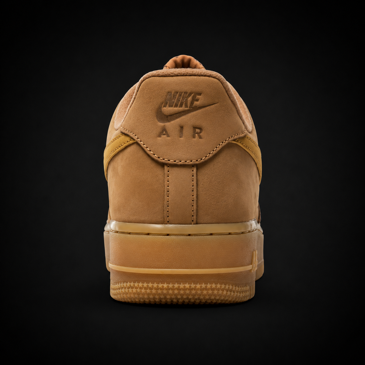 Nike Air Force 1 Low '07 Flax Gum Light Brown, vista trasera — Crazy!Duck Hype